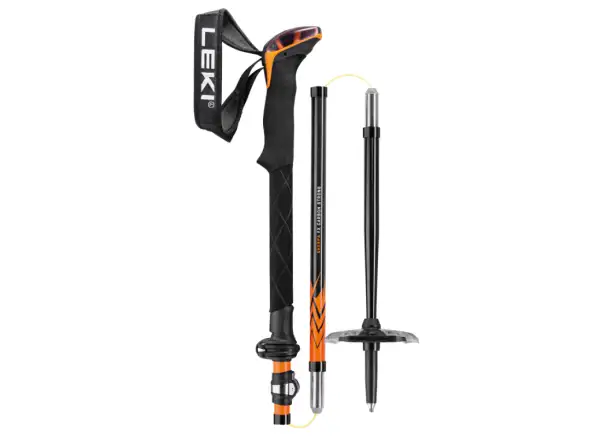 Leki Sherpa FX Carbon Strong folding trekking poles Orange/Denim blue