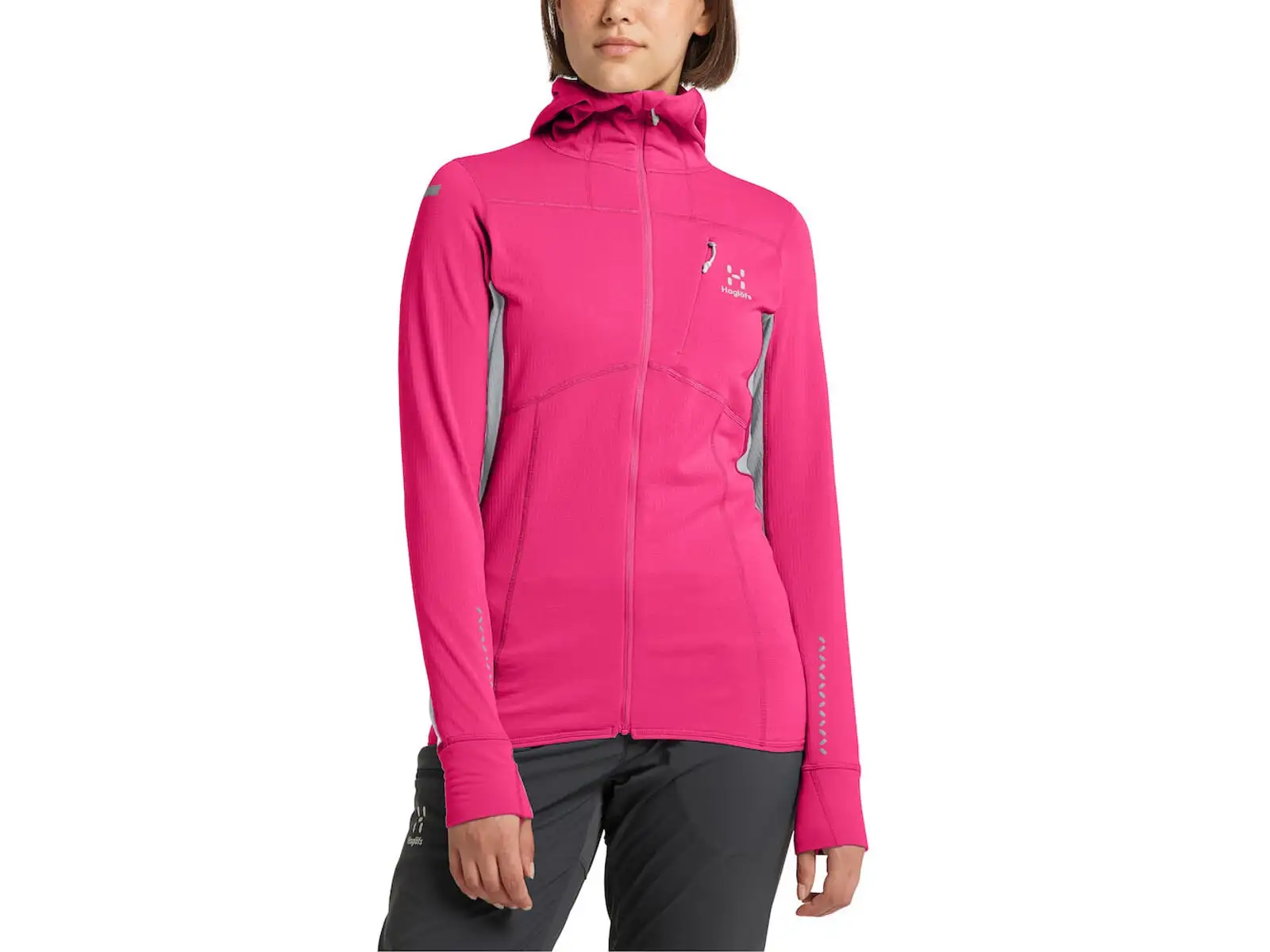 Haglöfs L.I.M. Mid Comp Hood women's sweatshirt pink