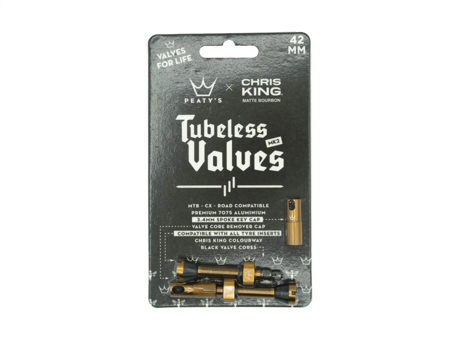Peatys X Chris King MK2 tubeless valves 42 mm
