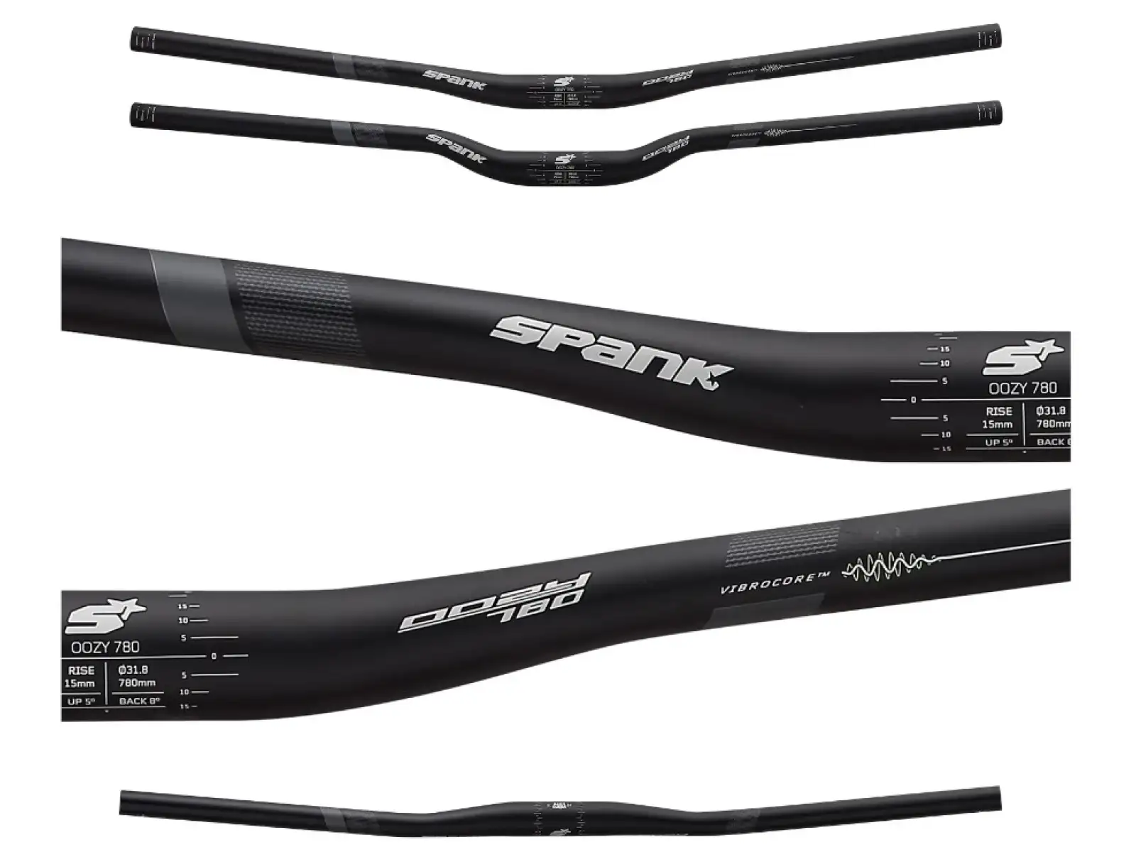 Spank OOZY Vibrocore handlebars 780 mm 15R Black Grey