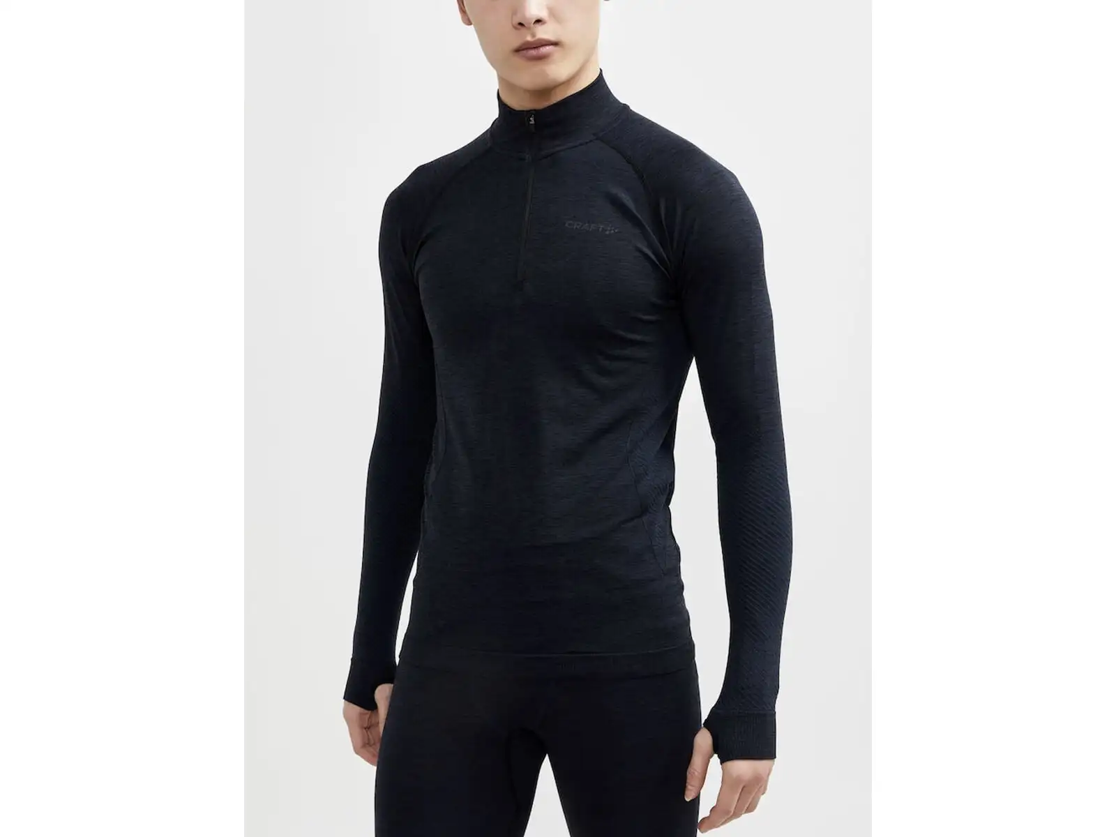 Craft Core Dry Active Comfort Zip men's long sleeve shirt black