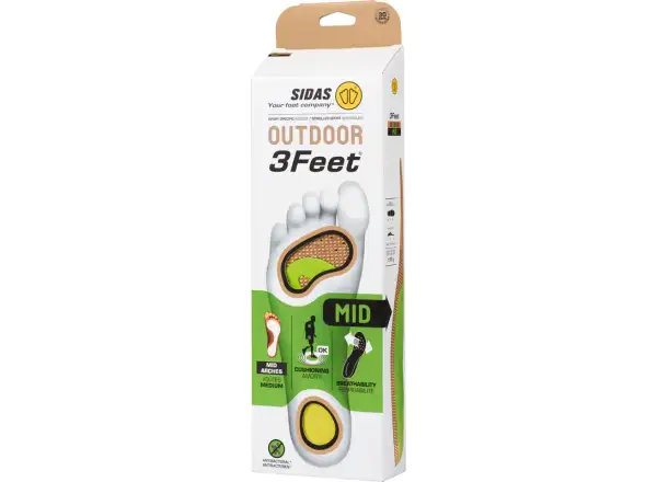 Sidas 3Feet Outdoor Mid insoles medium arch 1 pair