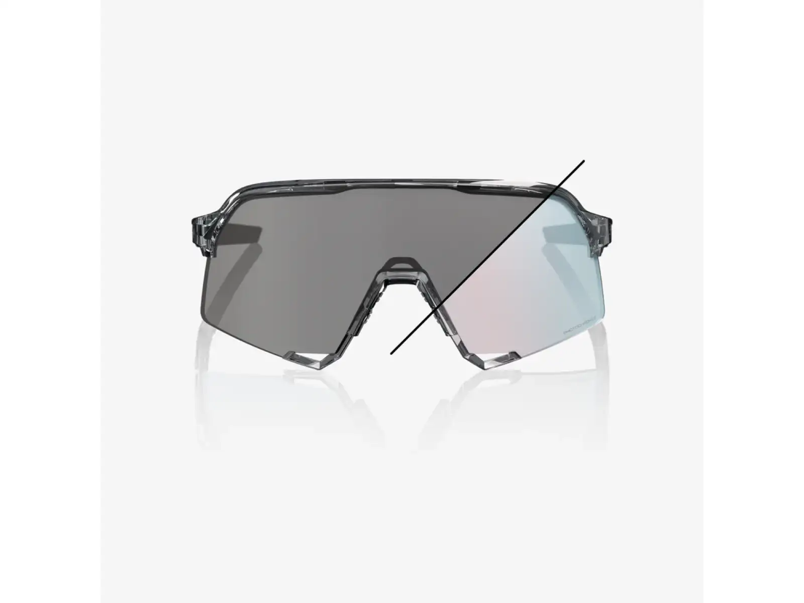 100% S3 sunglasses Polished Translucent Grey/Rose Gold Mirror Photochromic