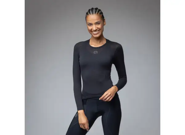 Alé Intimo Merino women's base layer shirt long sleeve Black