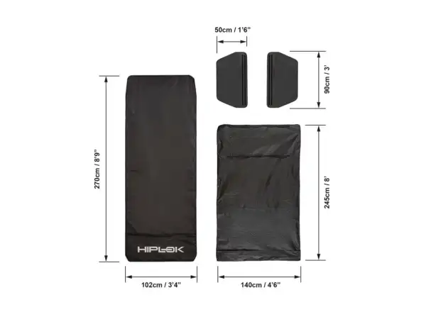 Hiplok Rideshield protective pad 2700 x 1020 mm black
