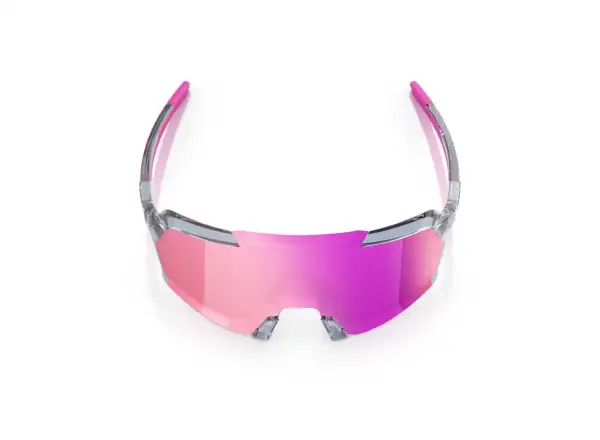 100% Korbin Polished Translucent Grey/Purple Multilayer Mirror Sunglasses