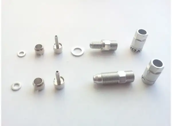Quaxar hose end set for hydraulic brakes, small thread