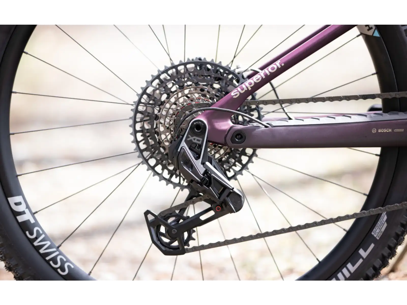Superior iXF 9.8 mountain e-bike matte berry carbon