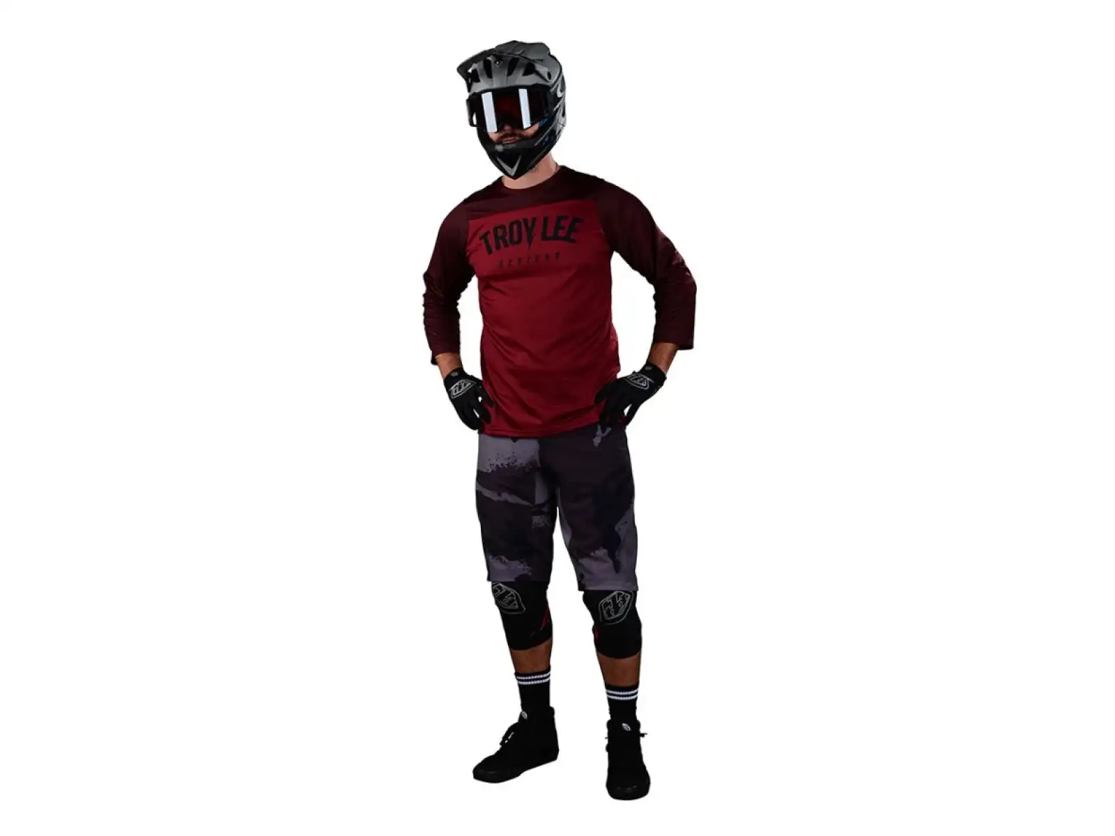 Troy Lee Designs Ruckus men's jersey 3/4 sleeve Camber oxblood