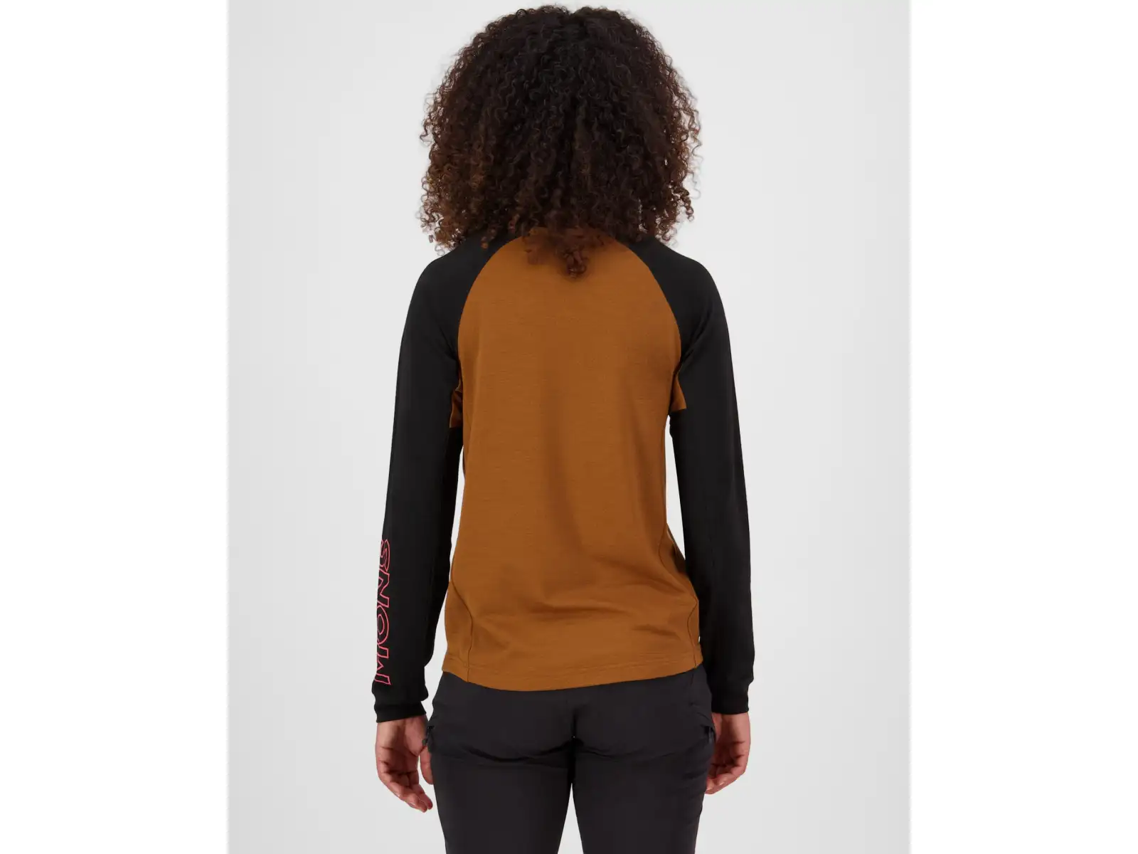 Mons Royale Tarn Merino women's long sleeve shirt Caramel / Black