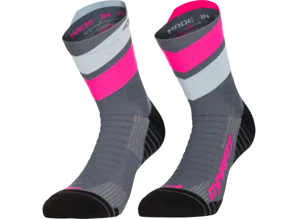 Dynafit Ultra Mid running socks Cinder/Pink Glo