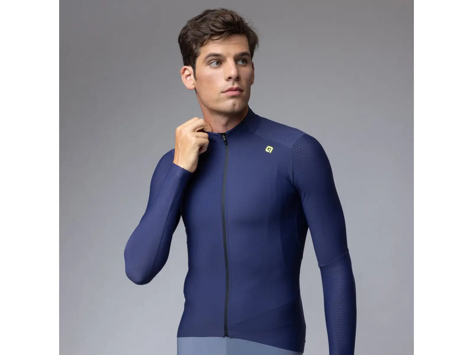 Alé R-EV1 Warm Race men's insulated cycling jersey Blueish