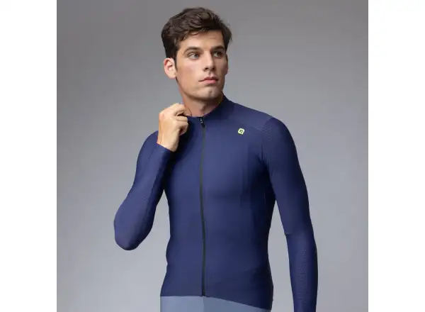 Alé R-EV1 Warm Race men's insulated cycling jersey Blueish