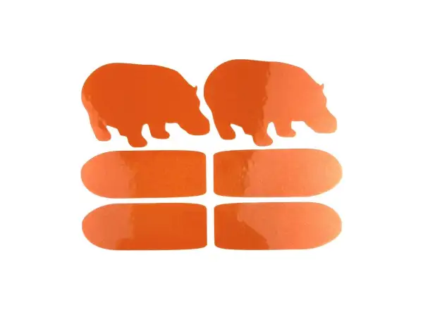 Shaman Racing reflective stickers hippo set 6 pcs orange