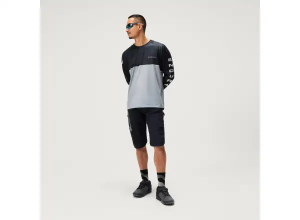 Endura Core Printed L/S Tee men's long sleeve jersey Black