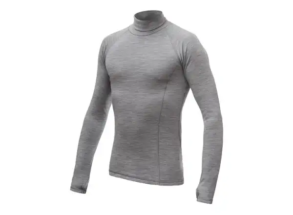 Sensor Merino Bold Neck men's long sleeve shirt Cool Gray