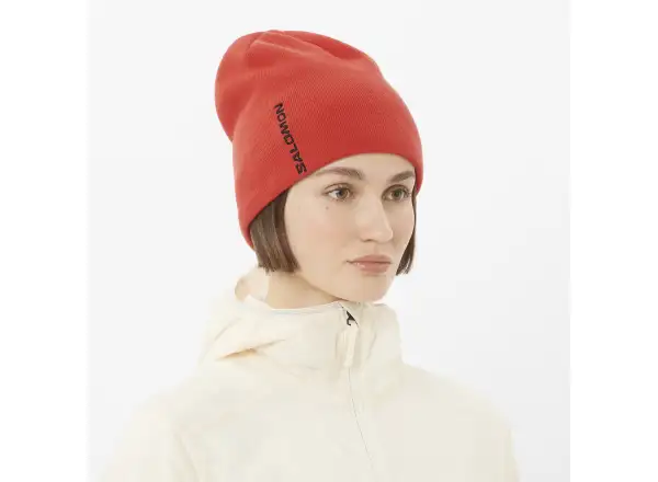 Salomon Graphic Beanie running cap Cherry Tomato