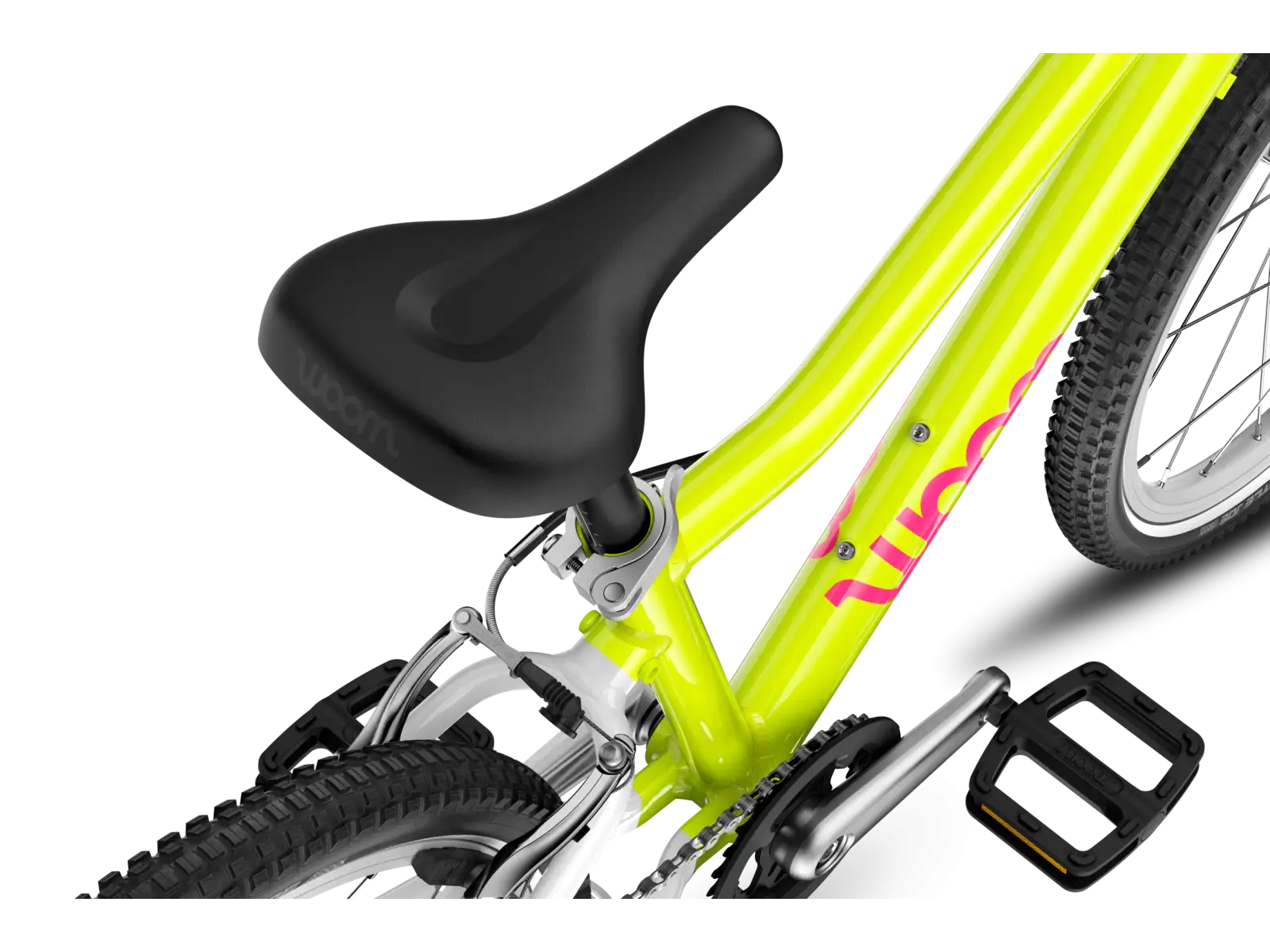 Woom GO 4 kids bike neon lime