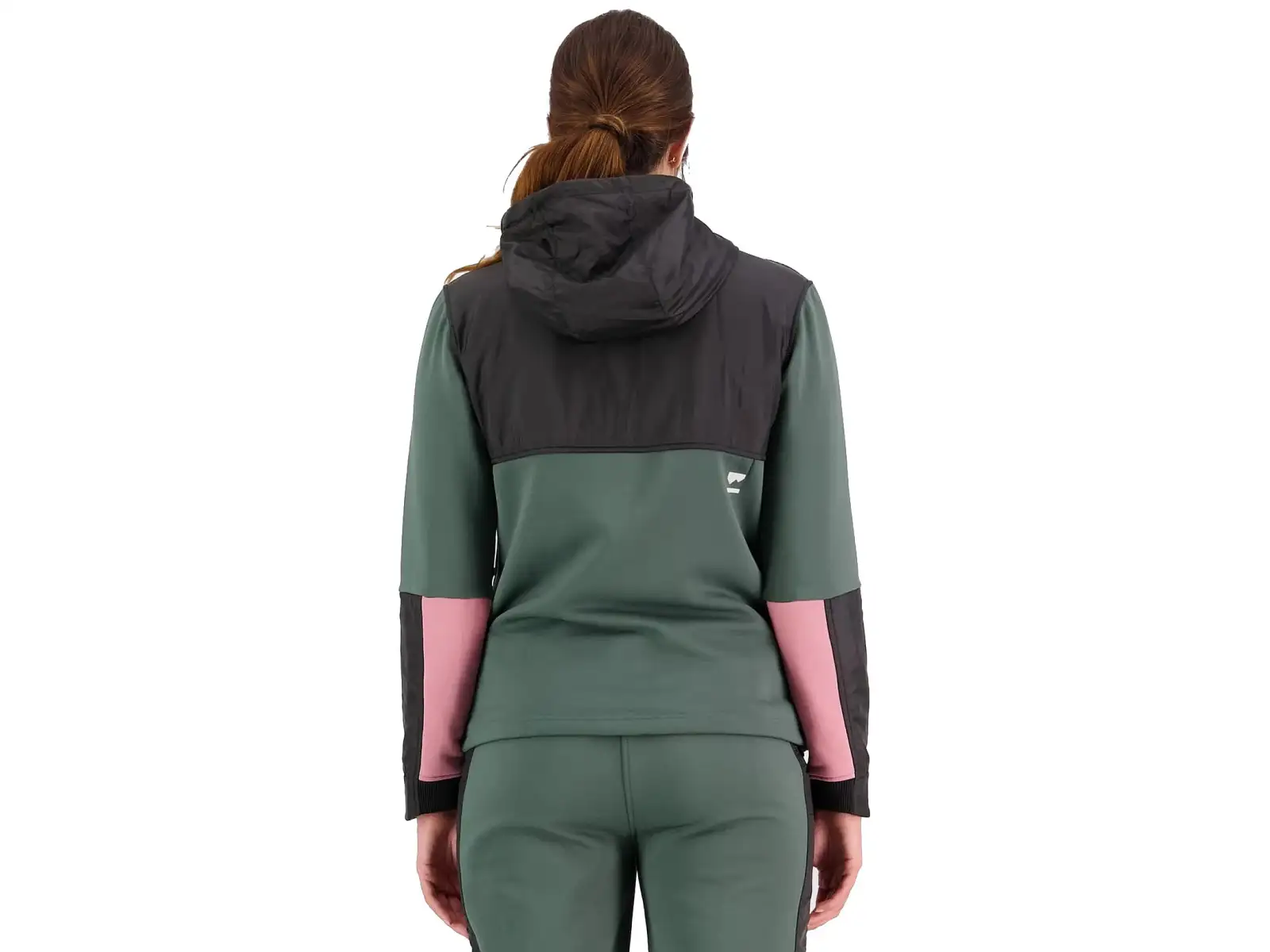 Mons Royale Decade Mid Hoody women's sweatshirt long sleeve Burnt sage/black