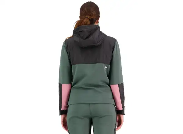 Mons Royale Decade Mid Hoody women's sweatshirt long sleeve Burnt sage/black