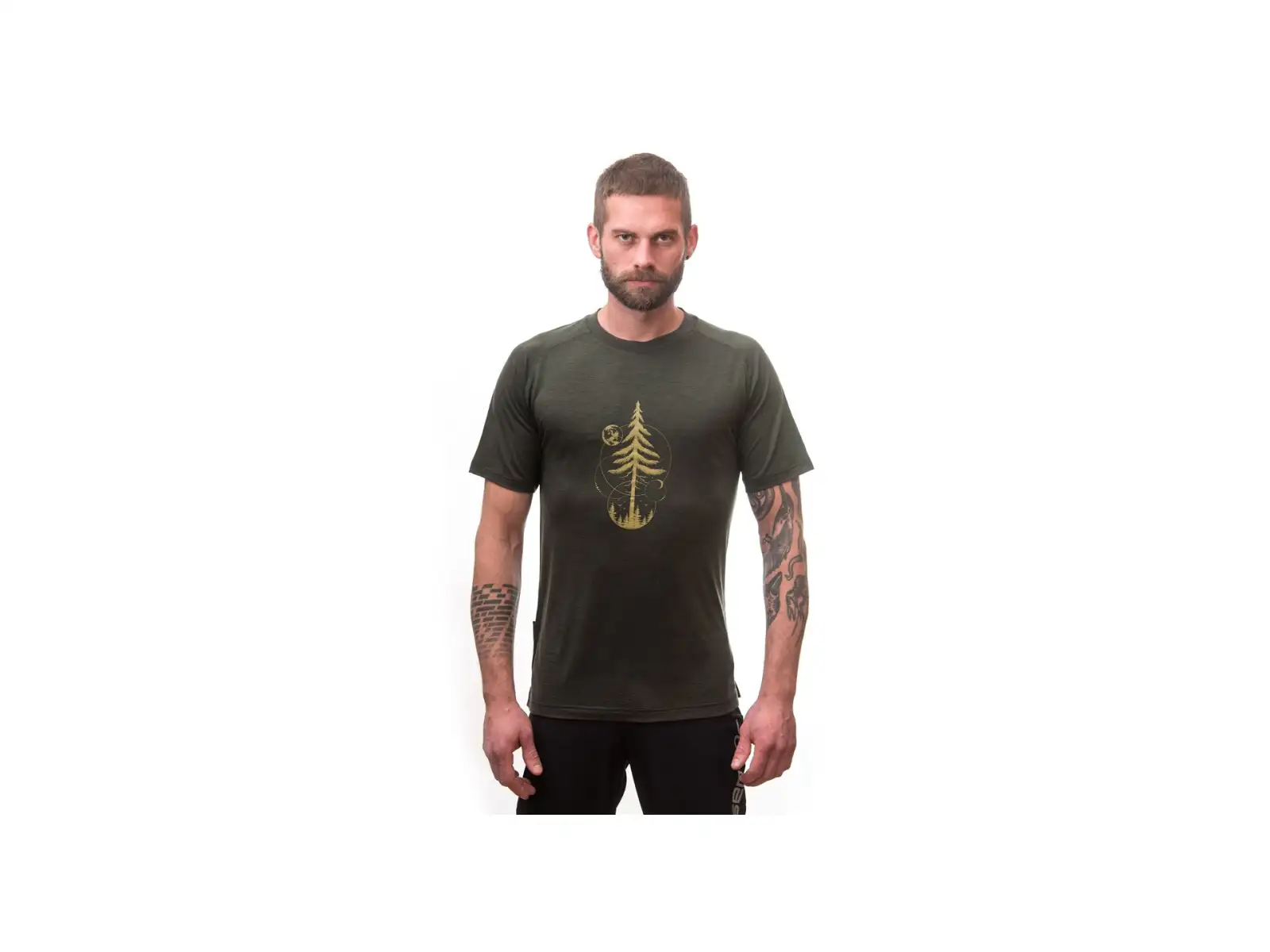 Sensor Merino Air Earth men's shirt short sleeve Olive Green