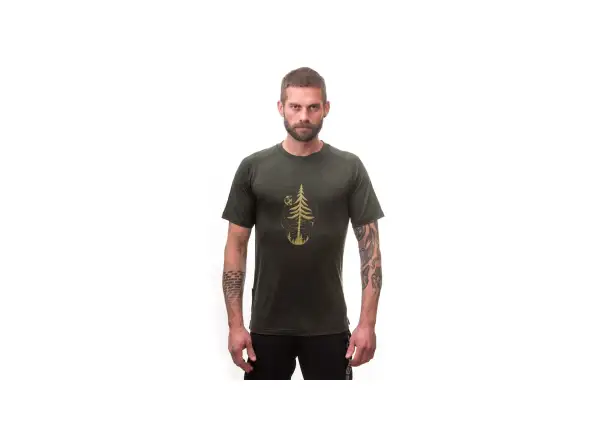 Sensor Merino Air Earth men's shirt short sleeve Olive Green