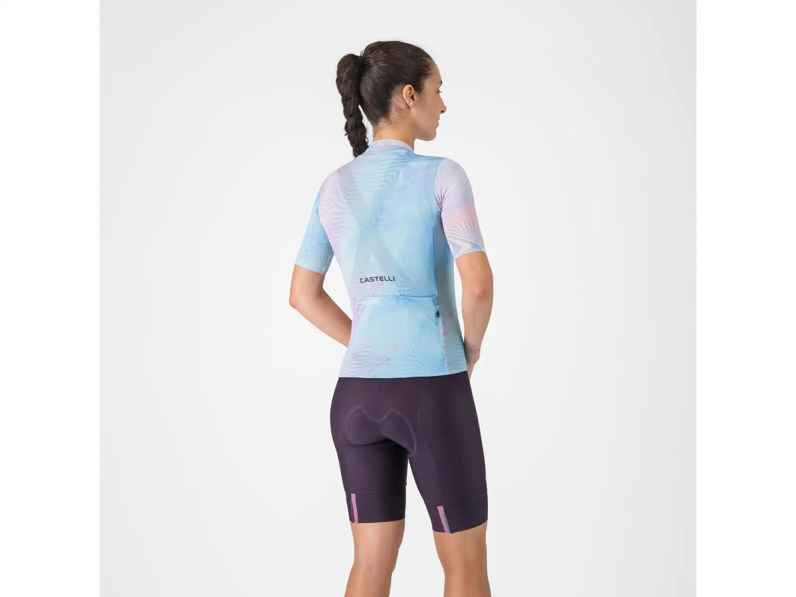Castelli Prima 2 DT women's shorts with pad and bib Dark Night Shade/Deep Purple