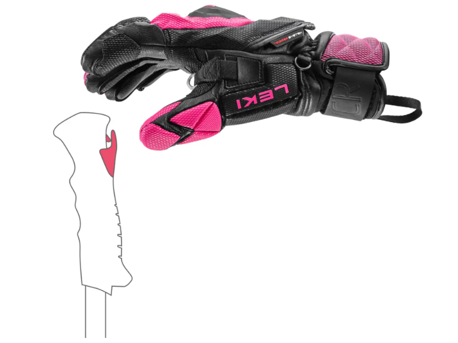 Leki WCR Venom SL 3D women's racing gloves Black-Pink