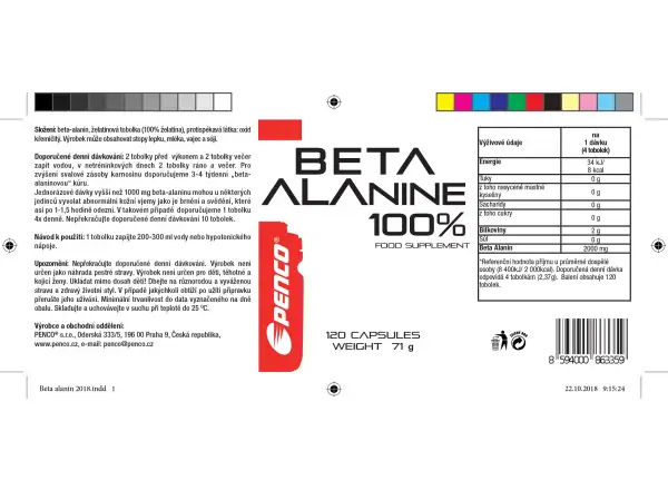 Penco Beta Alanine powder amino acids 120 capsules