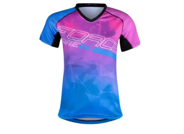 Force Core women's MTB jersey short sleeve pink/blue