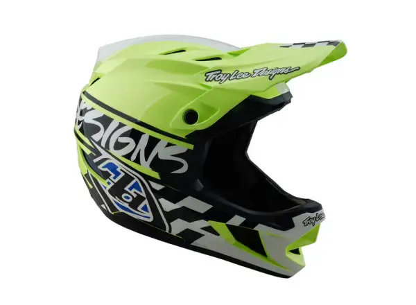 Troy Lee Designs D4 Polyacrylite 50 helmet Navy/Glo Yellow