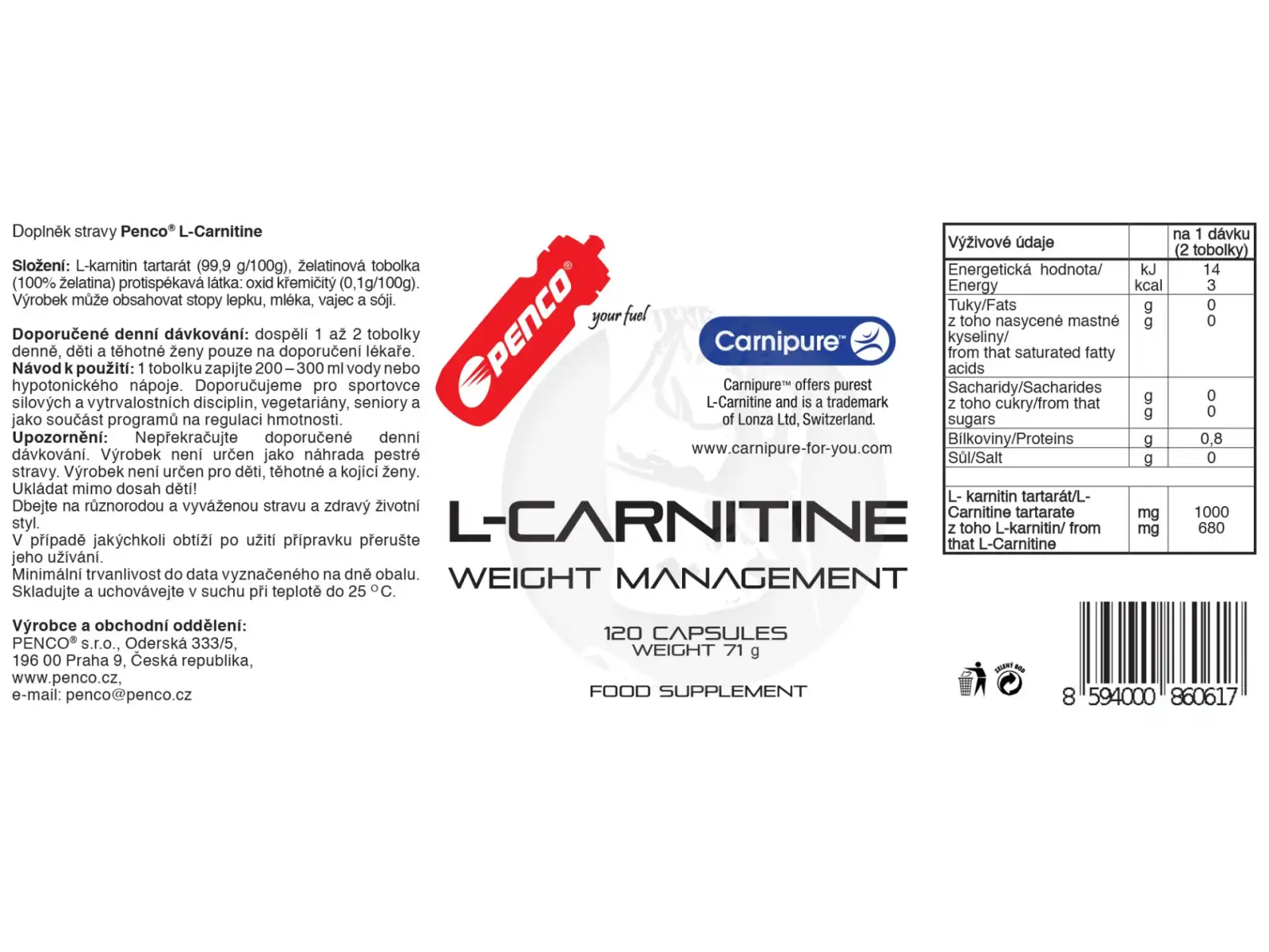 Penco L-carnitine 120 tabs
