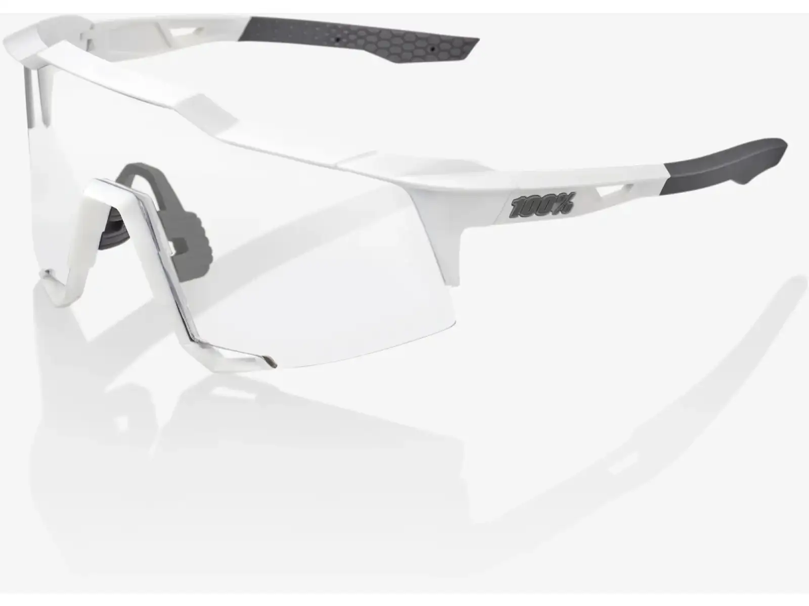 100% Speedcraft goggles Matte White/HiPER Silver Mirror