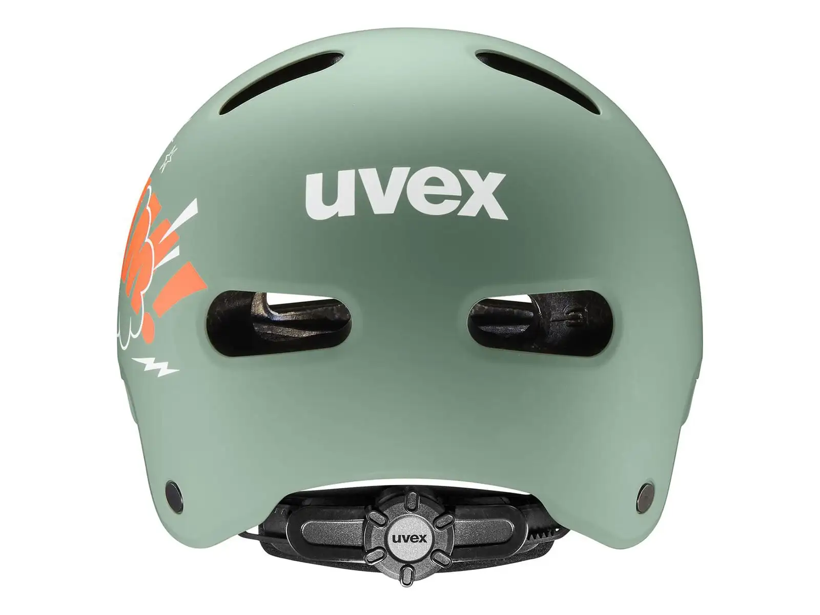 Uvex Kid 4 Style kids helmet Bam Moss Green/Papaya Matt