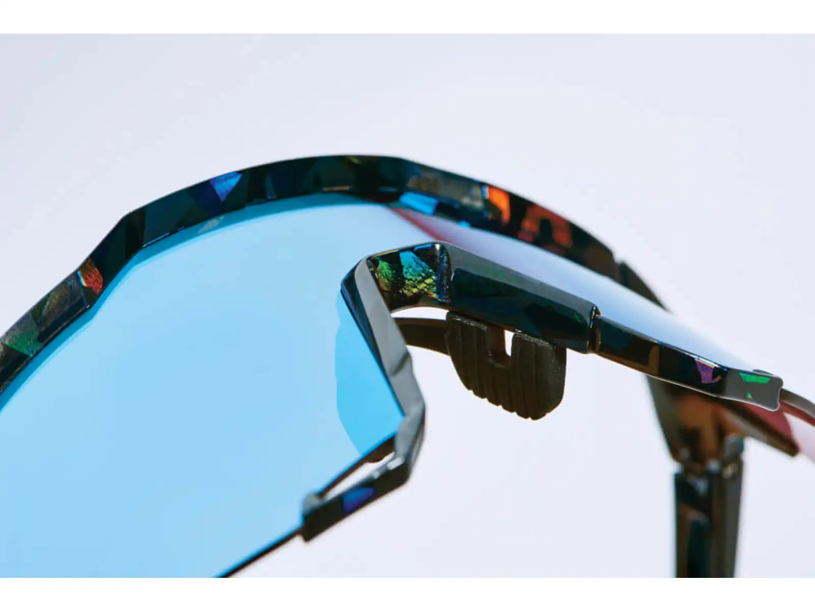 100% SPEEDCRAFT Cycling Glasses Black Holographic/Hiper blue Multilayer Mirror Lens