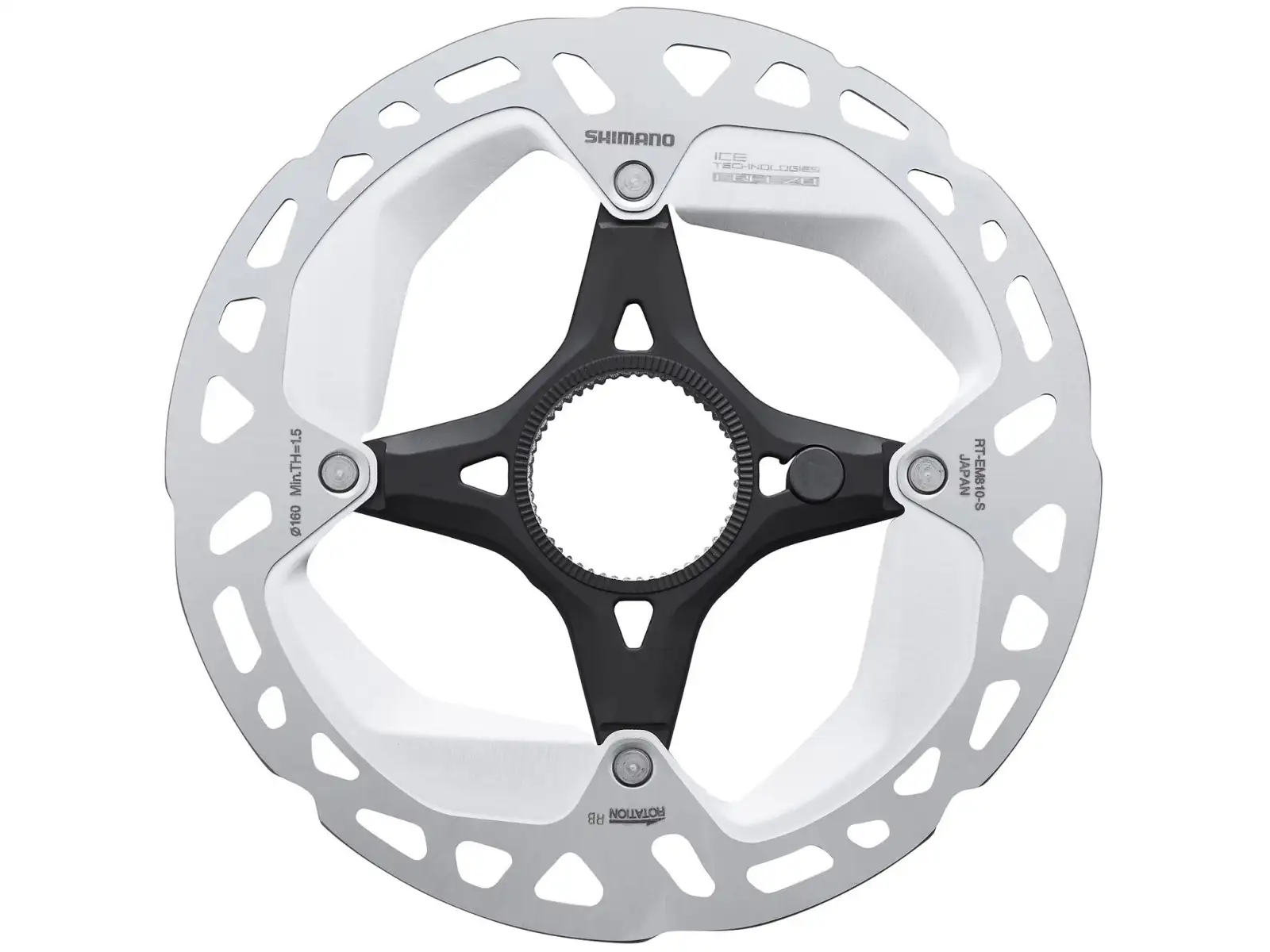 Shimano RT-EM810 brake rotor for E-Bike 160 mm, center lock, inner lock ring