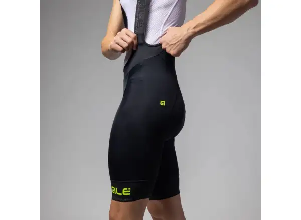 Alé Pragma Corsa 2.0 men's shorts with chamois and braces Black/Fluo Yellow