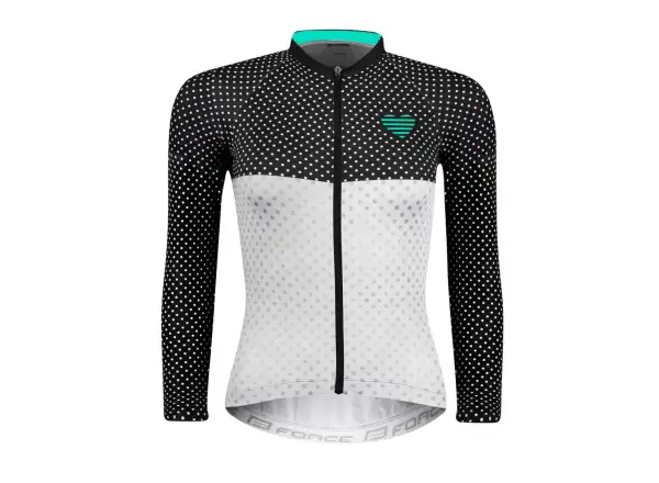 Force Points women's jersey long sleeve black/white/turquoise