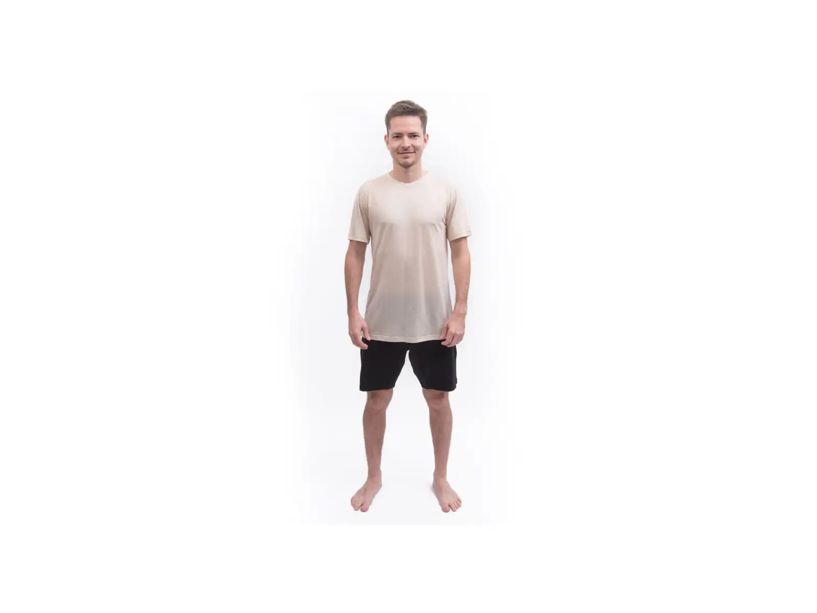 Sensor Merino Lite men's shirt short sleeve Mottled Beige