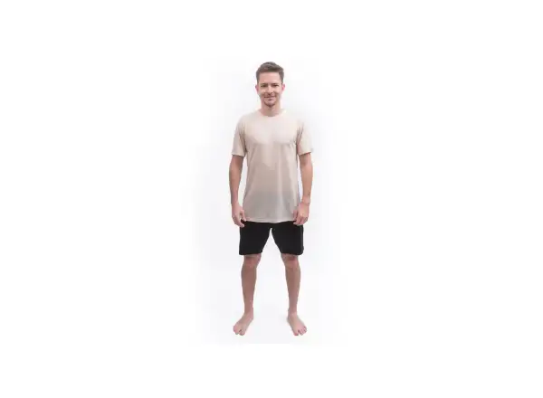Sensor Merino Lite men's shirt short sleeve Mottled Beige