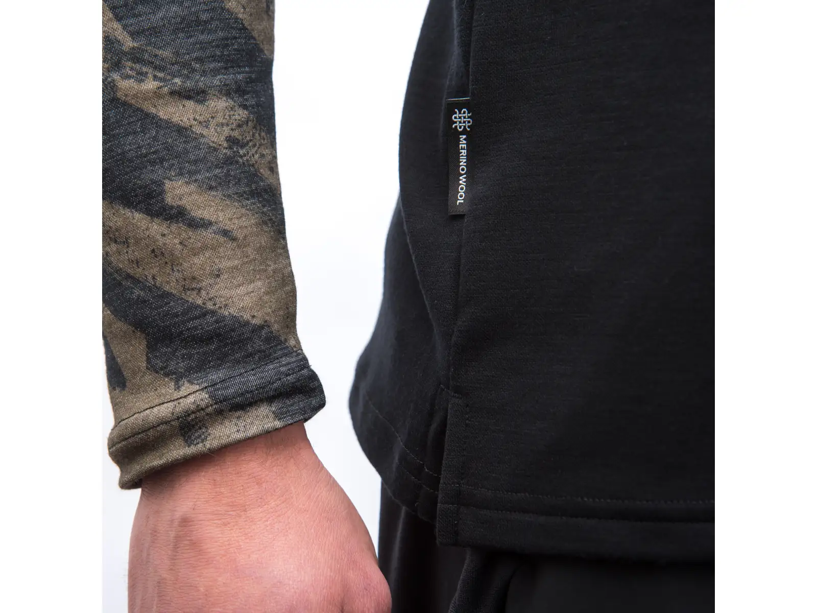 Sensor Merino Blend Impress men's long sleeve shirt black/brush