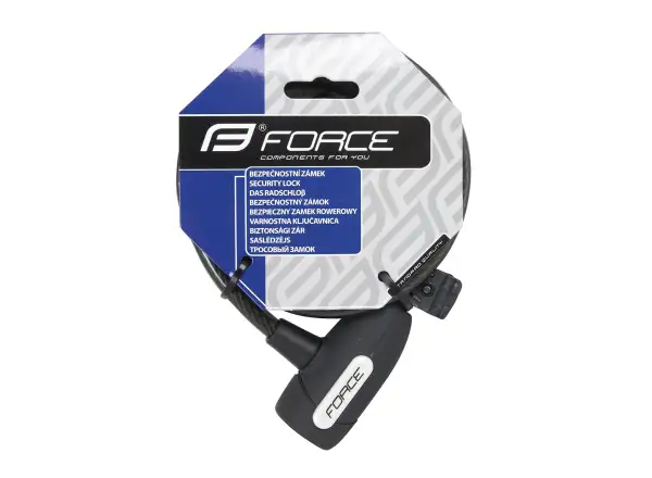 Force Lux lock spiral 180cm/8mm + holder black