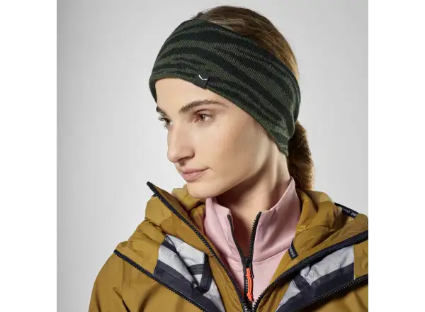 Salewa Sella Alpine Merino Crevasse headband Dark Olive