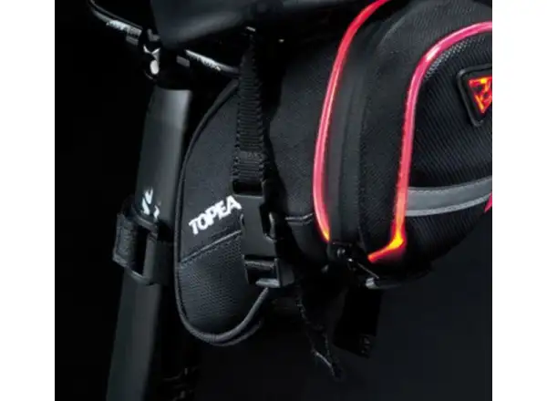 Topeak Aero Wedge iGlow Small saddle bag with straps