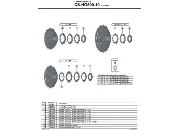 Shimano Tiagra/Deore CS-HG500 10 sp. cassette
