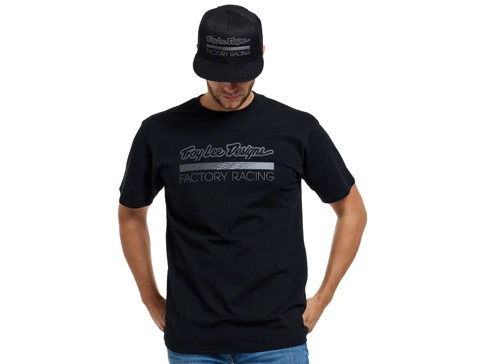 Troy Lee Designs Factory Racing men's T-shirt short sleeve Black heather/Gray