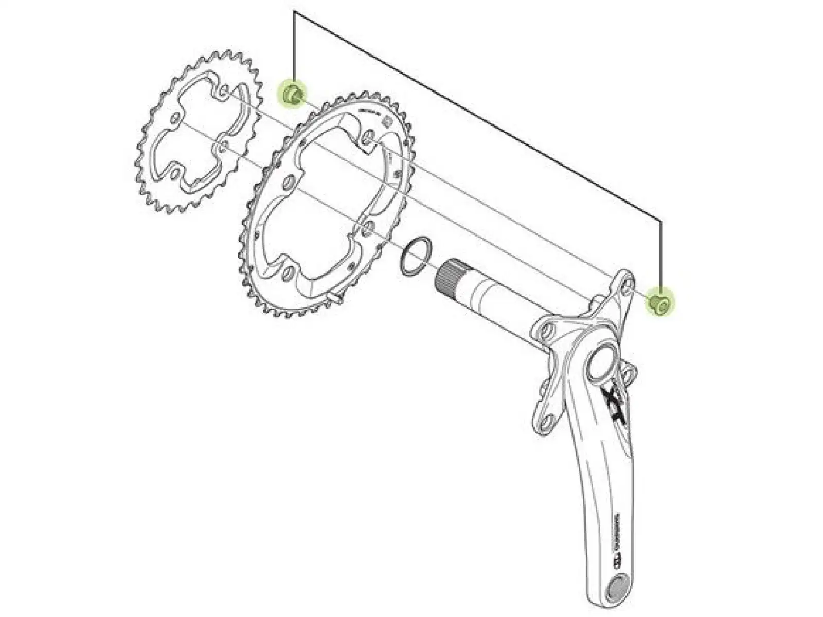 Shimano FC-M785 Y1ML98010 Chainring Bolts 4 pcs (external)
