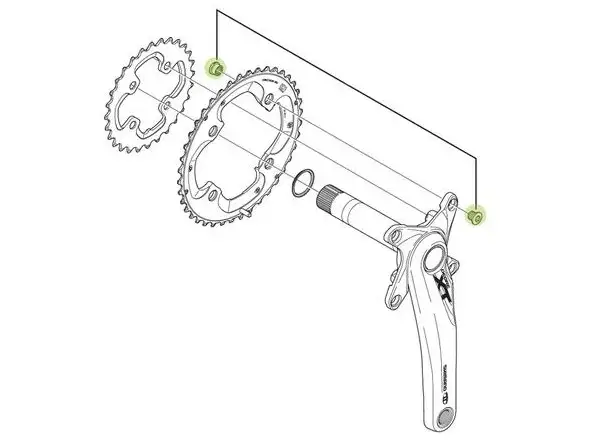 Shimano FC-M785 Y1ML98010 Chainring Bolts 4 pcs (external)