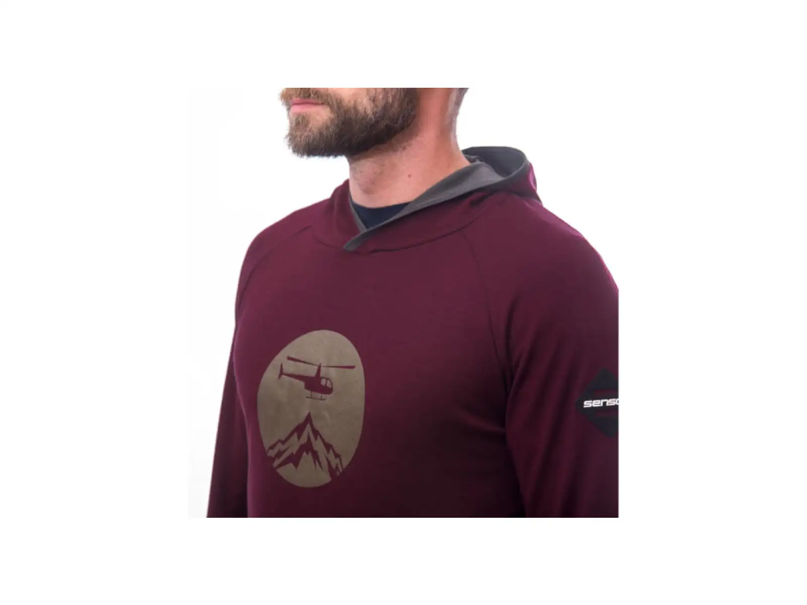 Sensor Merino Upper Heli men's sweatshirt Port Red