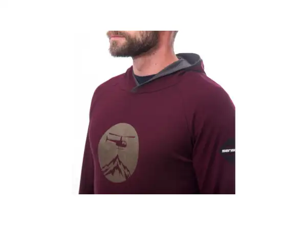 Sensor Merino Upper Heli men's sweatshirt Port Red